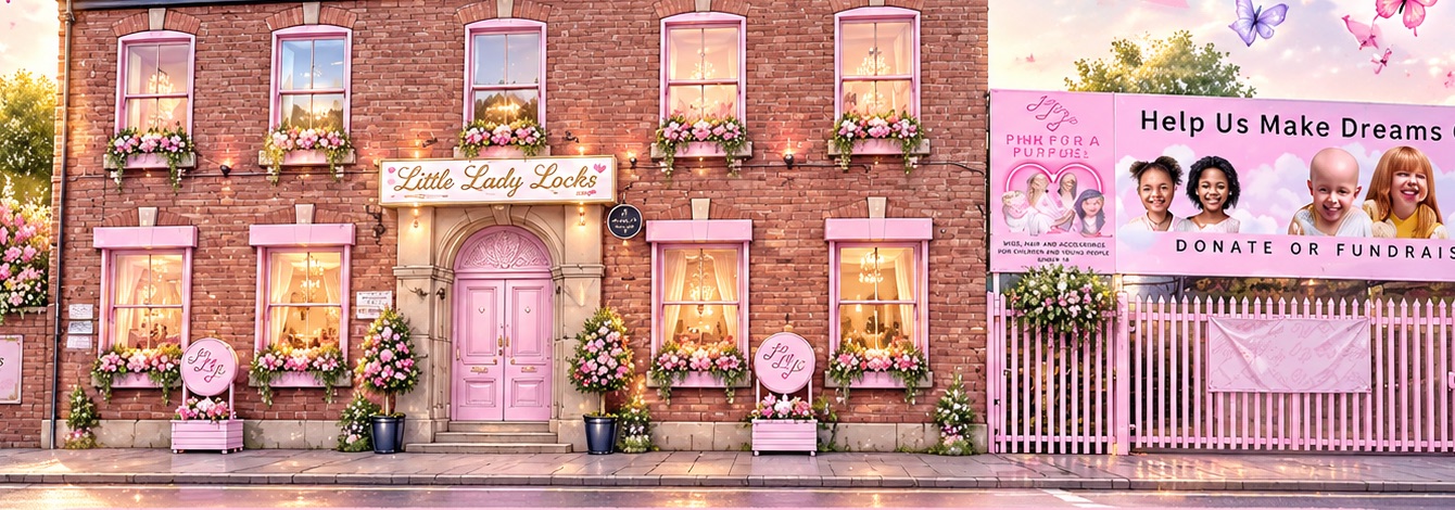The Little Lady Locks house with its pink door
